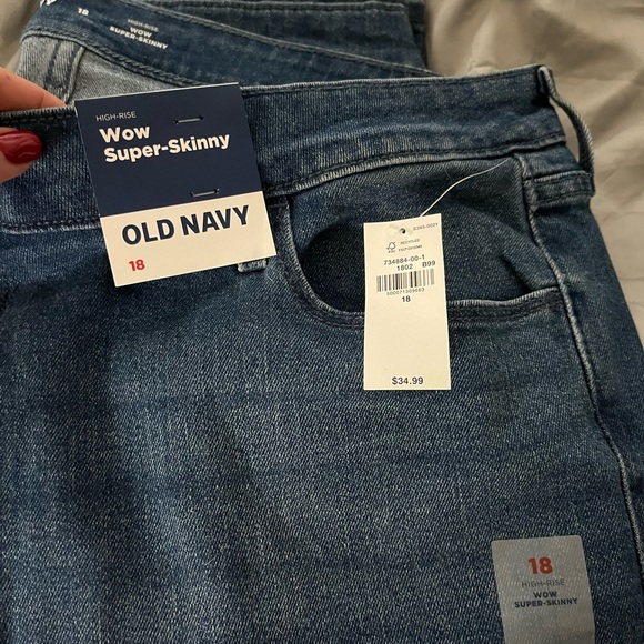 Old Navy Denim - Old Navy High-Rise Super-Skinny Jeans - Dark Blue